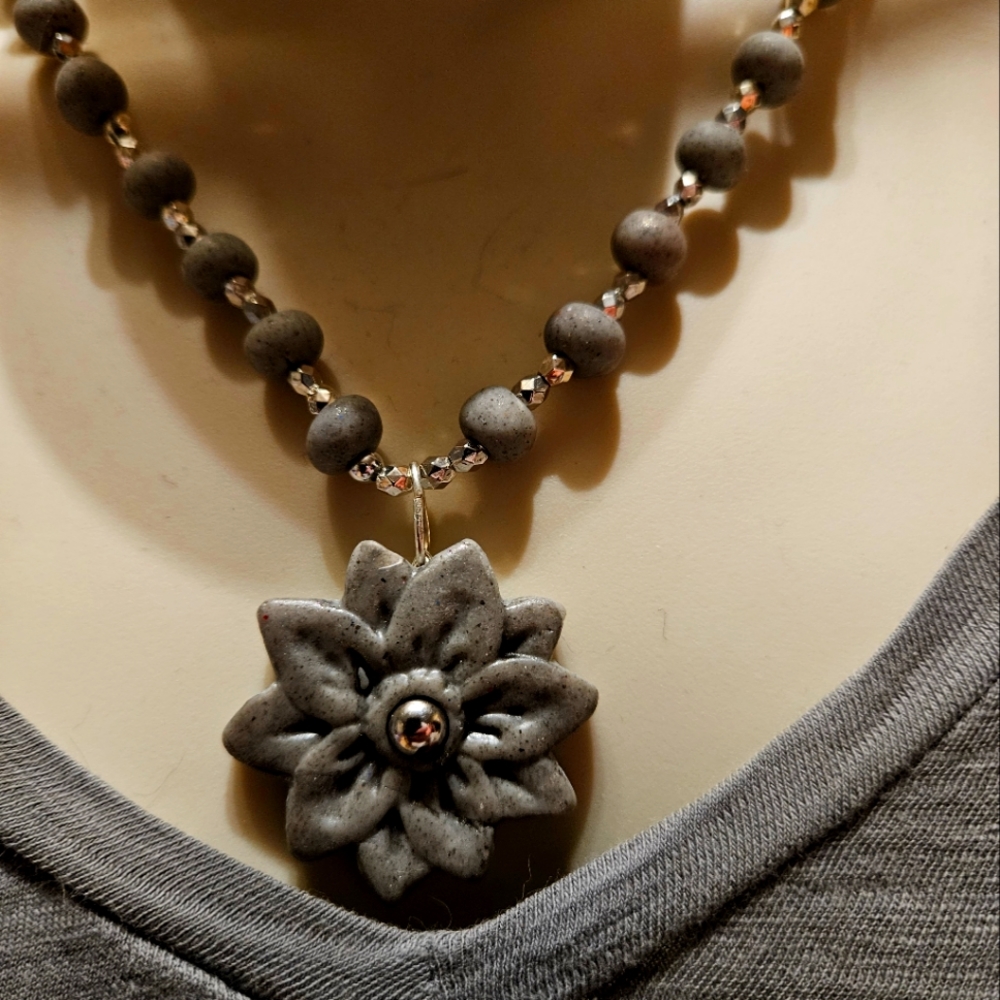 Stunning Artisan Handmade Polymer Clay Flower Necklace
